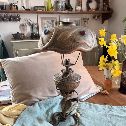 Lampe serpent etain - serpent, luminaire